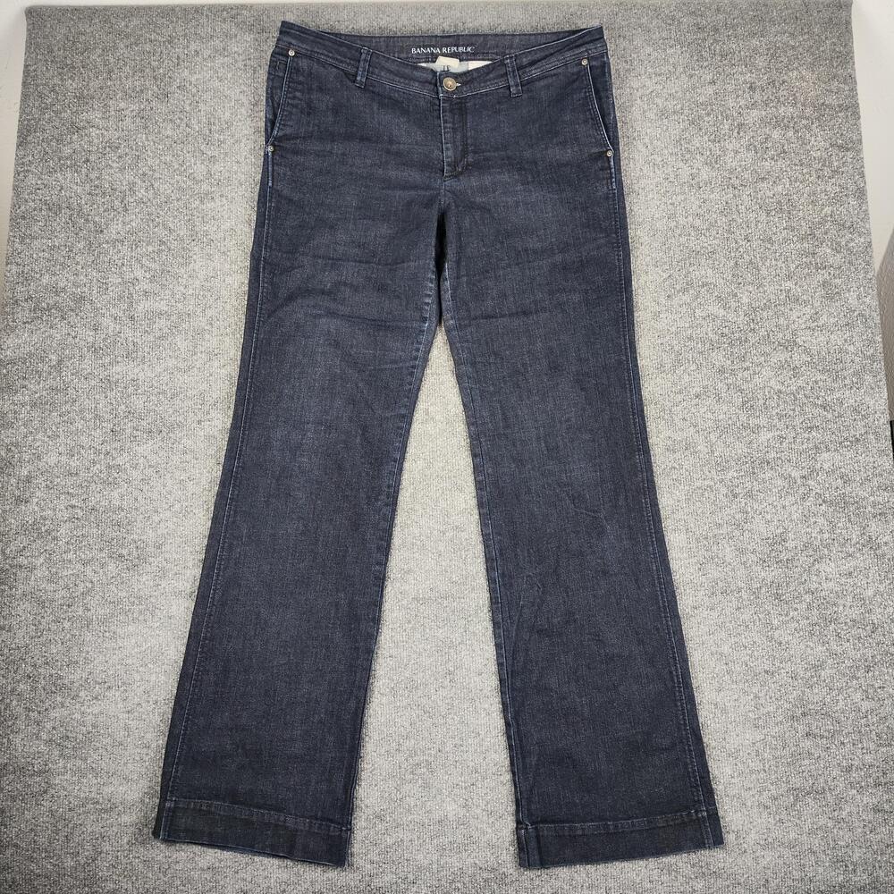 Banana Republic Dark Trouser Jeans Mens 33x34 Blue Dark Wash Straight Denim